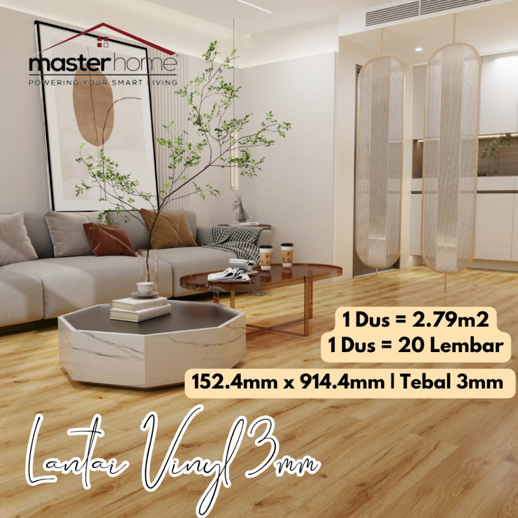 Masterhome Lantai Vinyl Kayu 3mm | Vinyl Flooring | Luxury Vinyl Tiles | Lantai Kayu Vinyl Premium