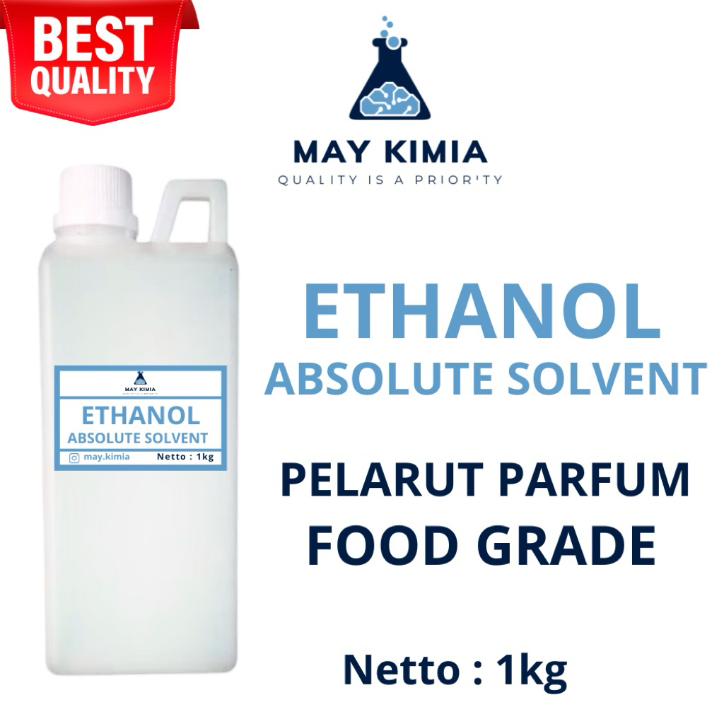 Pelarut Parfum Absolute 96% Cosmetic Grade Food Grade 1 Liter / Absolute Pelarut Parfum / Alkohol 96