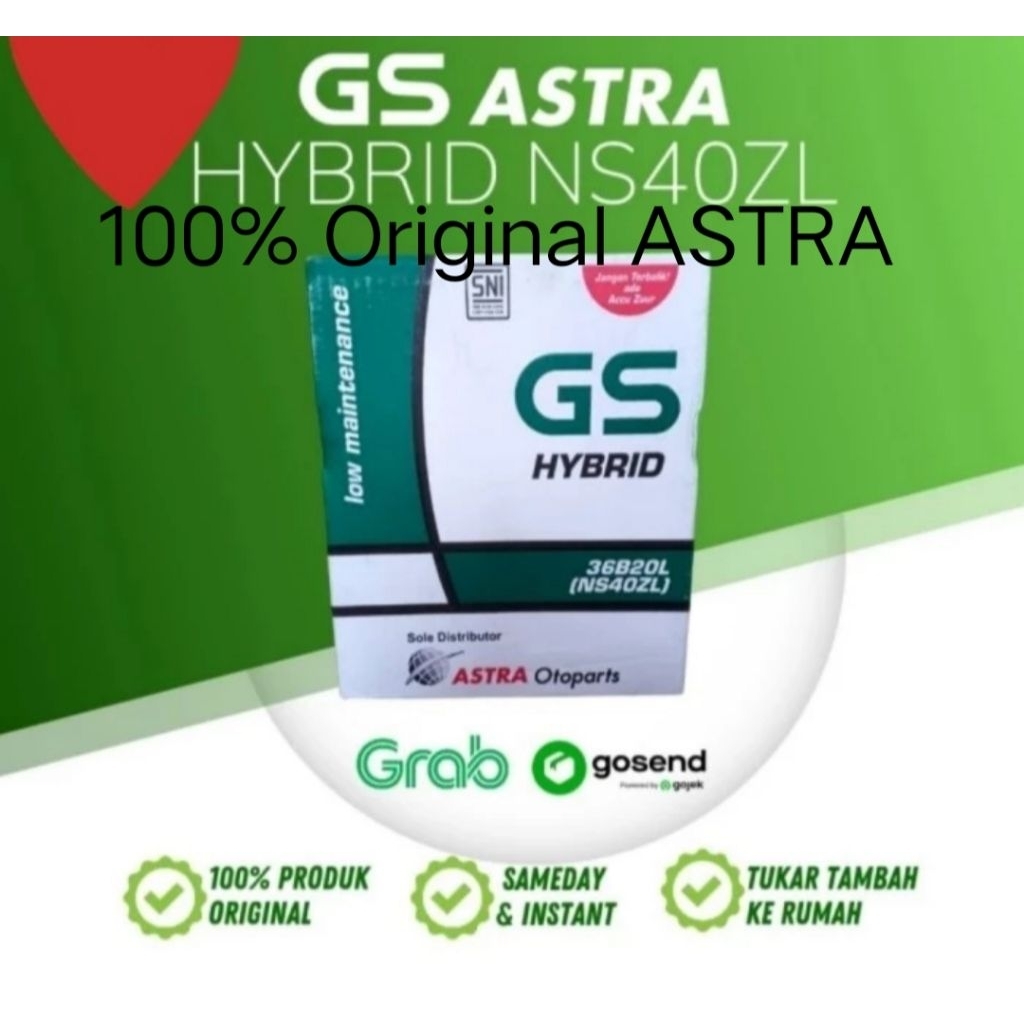 AKI MOBIL GS HYBRID NS40ZL ASTRA ORIGINAL AKI MOBIL CALYA SIGRA AGYA ALYA JAZZ MOBILIO BRV