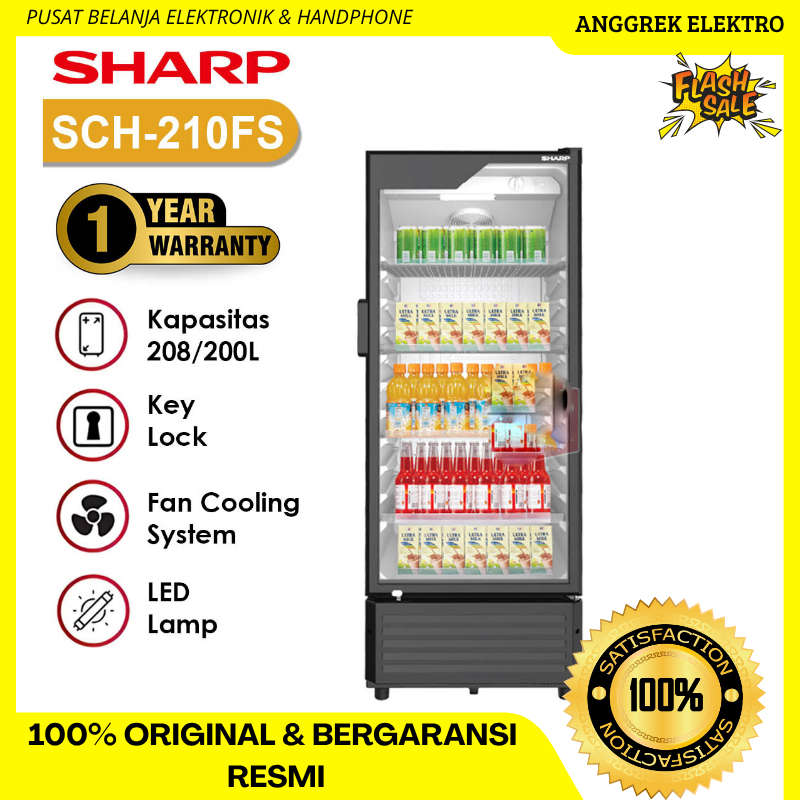 SHARP - SHOWCASE 200 LITER SCH-210FS / SCH-210FS GARANSI RESMI