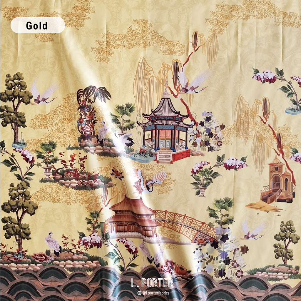 Kain Cheongsam motif elysian crenes - satin bridal/Kain sangjit/kain lamaran/kain qipao/kain satin