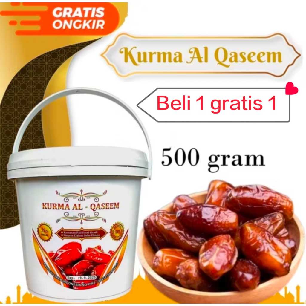 

[ beli 1 gratis 1 ] Kurma Al Qaseem 500 Gr - Kurma Premium - Kurma EMBER ARAB SAUDI manisan kurma