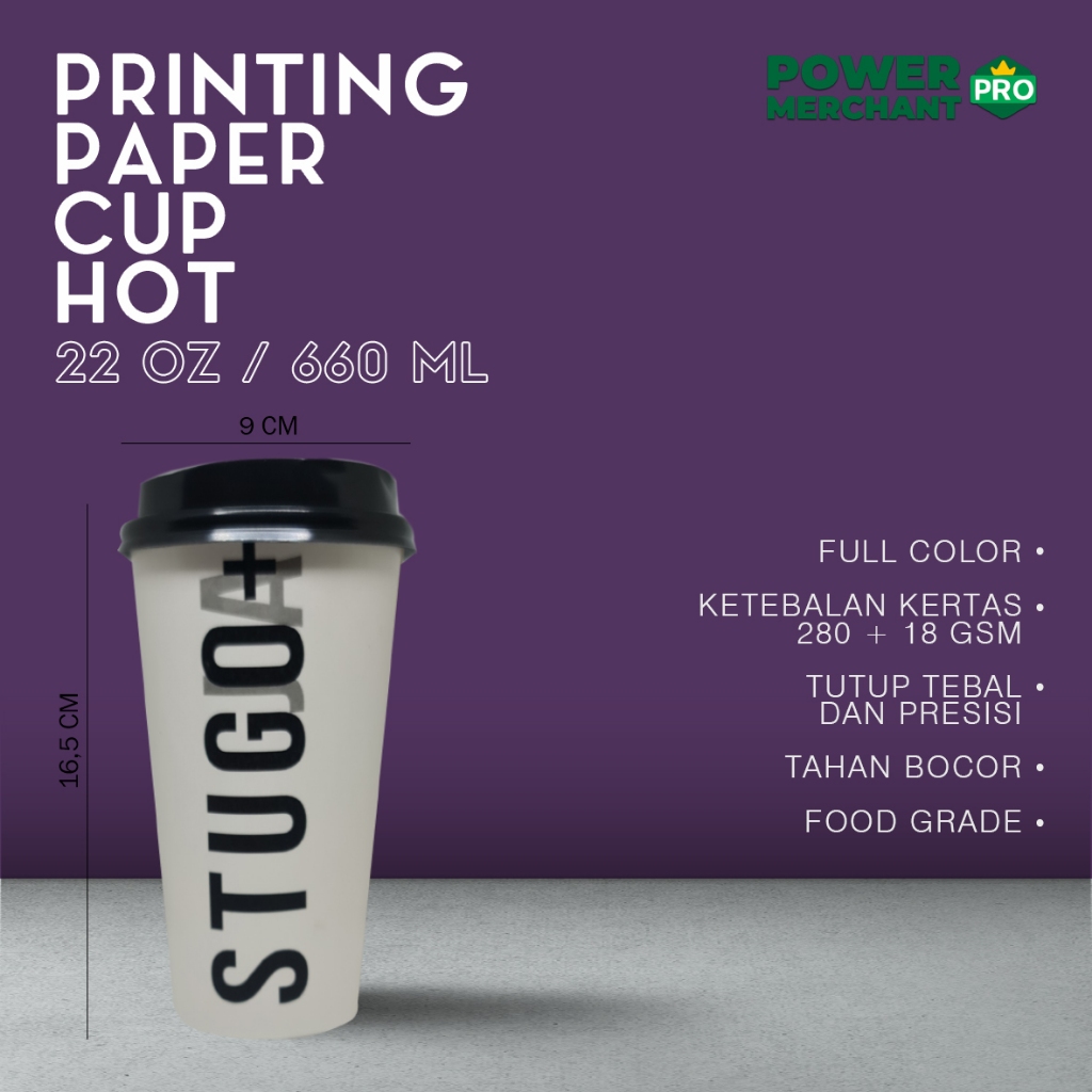 Wonder Cup || [INCLUDE TUTUP] PAPER CUP HOT CUSTOM PRINTING UKURAN 2,5 OZ / 4 OZ / 6,5 OZ / 8 OZ / 9