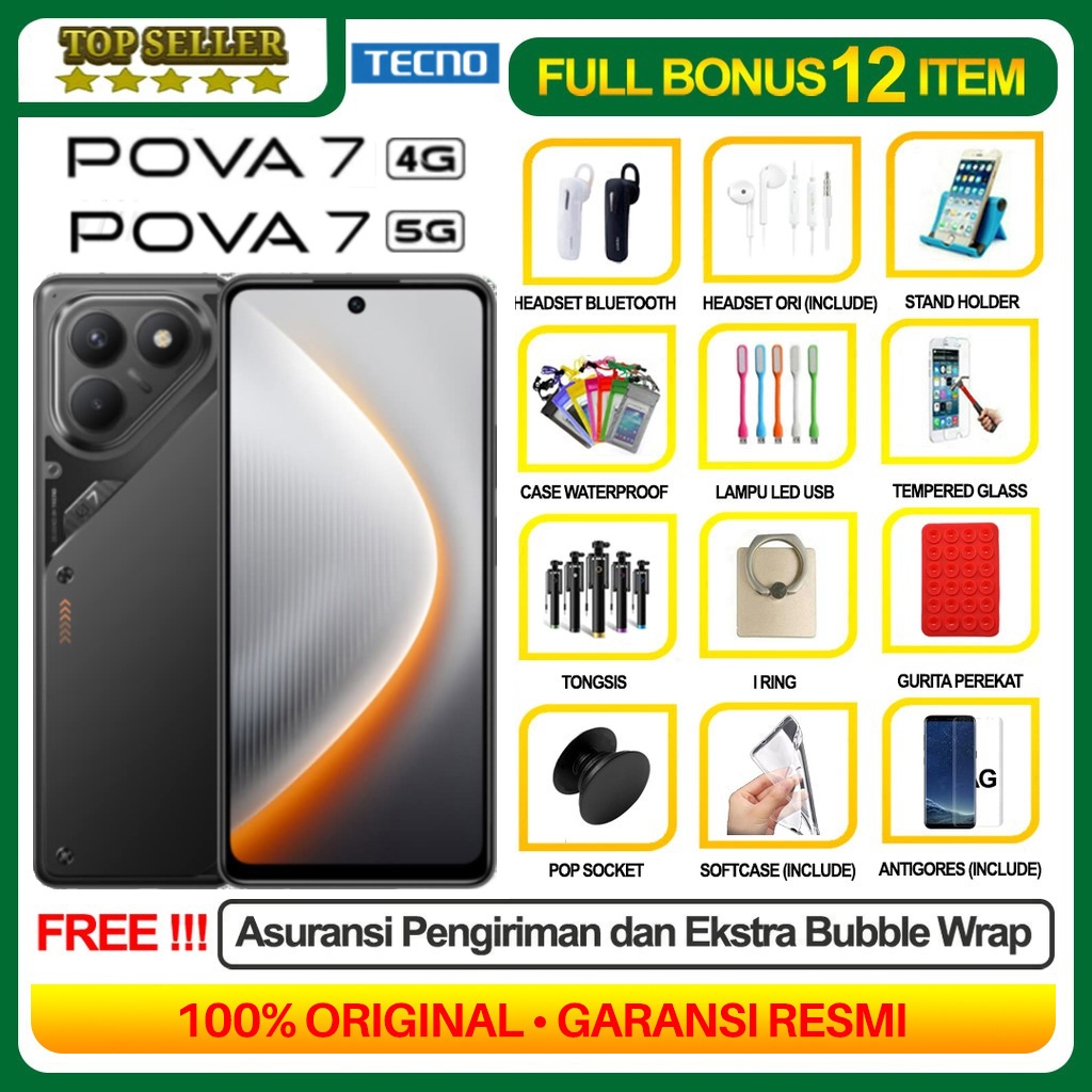 TECNO POVA 7 5G / Pova 7 4G / Pova CURVE 5G 8/256 & 8/128 GB RAM 8GB +8GB* ROM 256GB & 128GB 7000MAH