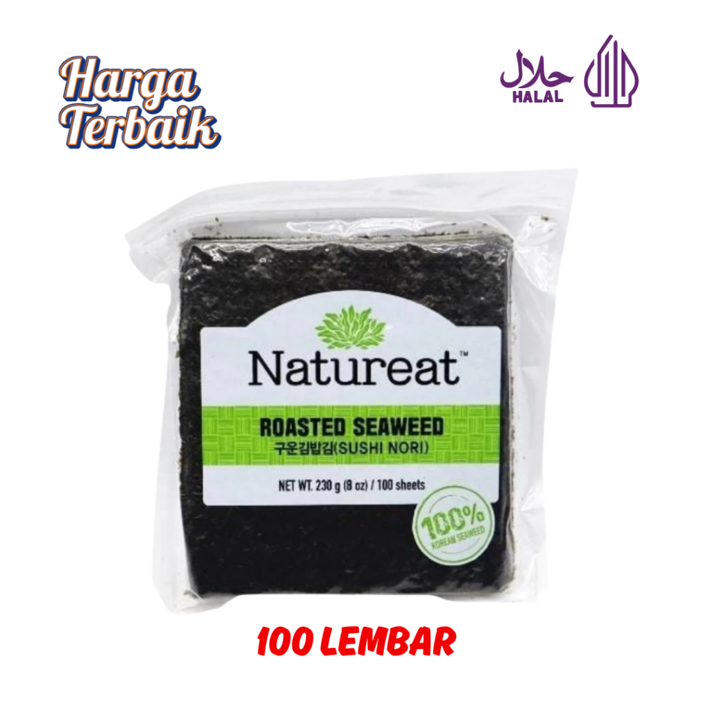 

Natureat Sushi Nori Halal 100 lembar / 50 lembar / 10 lembar / 5 lembar