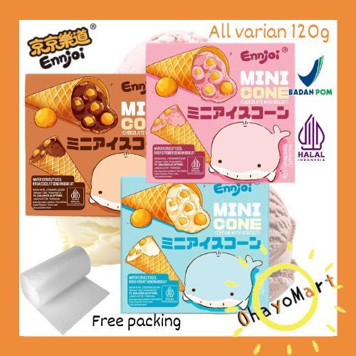 

Ennjoi mini cone aneka rasa / Ennjoi wafer cones / wafer kerucut isi biskuit cream 120g