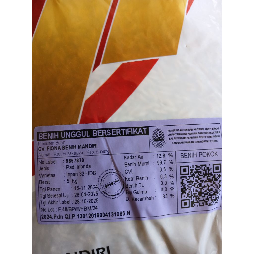 Benih Padi INPARI 32 PROMEO 5 kg
