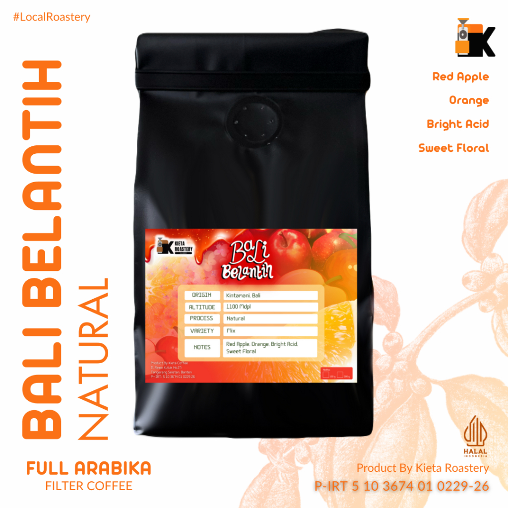 

Kieta Roastery - Biji Kopi Bali Belantih Natural 100% Arabika 200g / Bubuk Roasted Coffee Bean Filter Single Origin