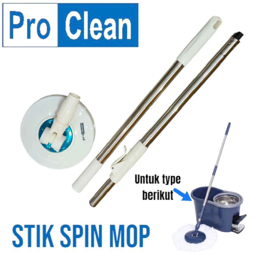ORIGINAL PROCLEAN Stick Spin Mop Proclean / Stik Pel / Gagang Spin Mop