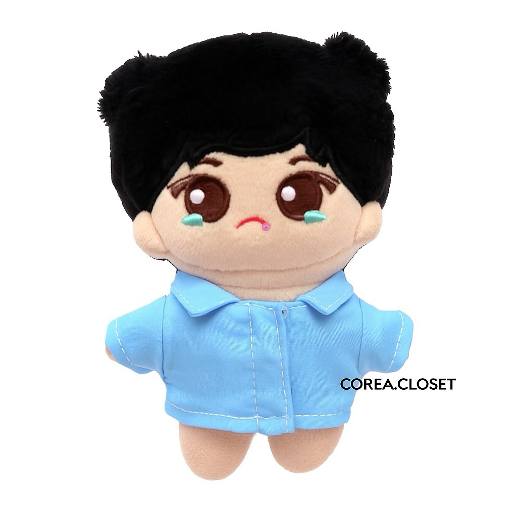 READY STOCK 10cm  denimalz   Bang  Jje kKe Pil Don  Kpop doll clothes - Kemeja biru ( shirt EXO Doll