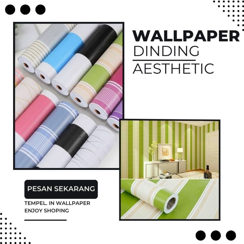 Promo COD Wallpaper Brand KCT-GA Wallpaper Stiker Dinding Kamar Tidur Dekorasi Perlengkapan Rumah