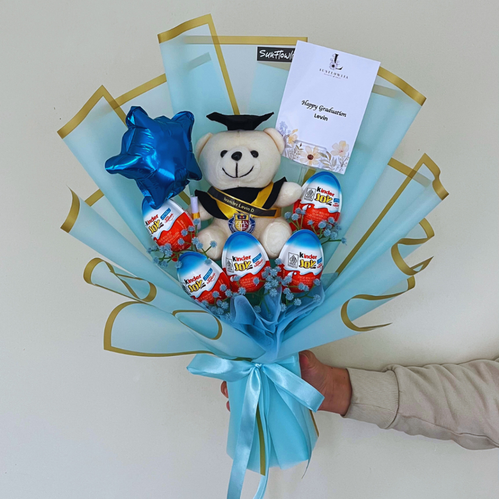 Buket Wisuda Snack Cowok Bunga Palsu Artificial Flower Hadiah Wisuda Buket Bunga Palsu Snack Buket