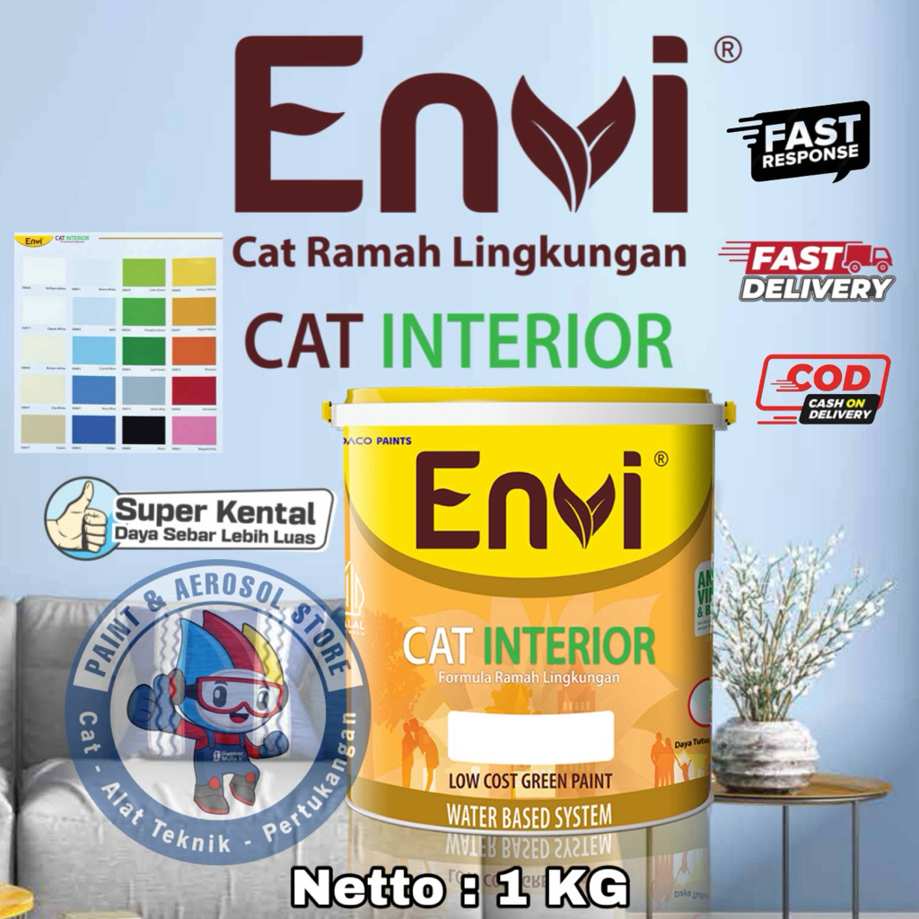 PROMO NOVEMBER  Cat Tembok Kiloan TOP WATER BASED netto 1 Kg NEW PRODUK WARNA LENGKAP Wangi Bagus Ti