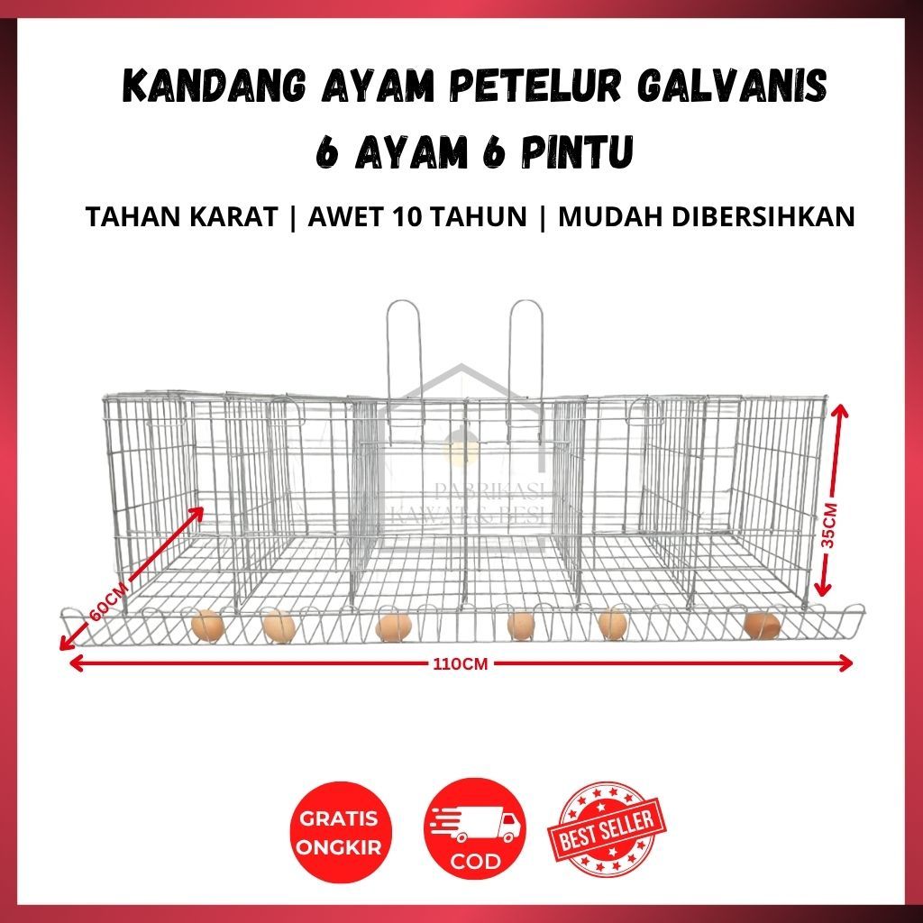KANDANG AYAM PETELUR / KANDANG BATERAI GALVANIS TAHAN KARAT 6AYAM 6PINTU 8AYAM 4PINTU 4AYAM 4PINTU