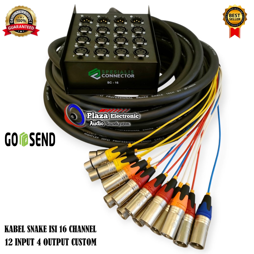 Snake Kabel Isi 16 Channel Komplit + Box STX 12 Input 4 Output 20 Meter