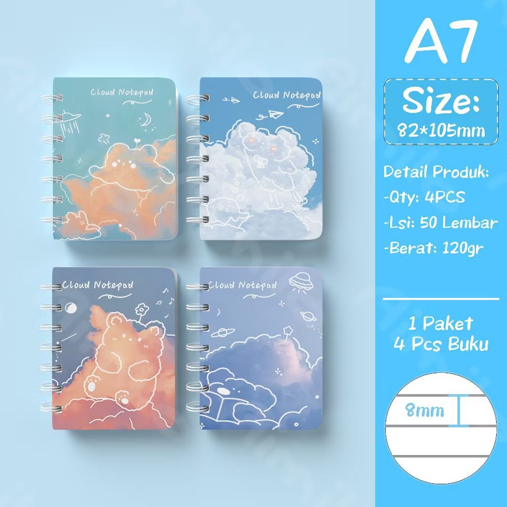 

Ready || Notebook Mini A7 50 Lembar / Buku Catatan Mini