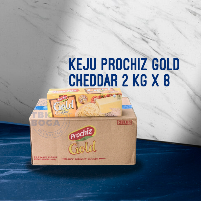 

Prochiz Gold ( 2 kg x 8 pcs ) Keju Cheddar Prochis Chedar Parut Cheese Dus