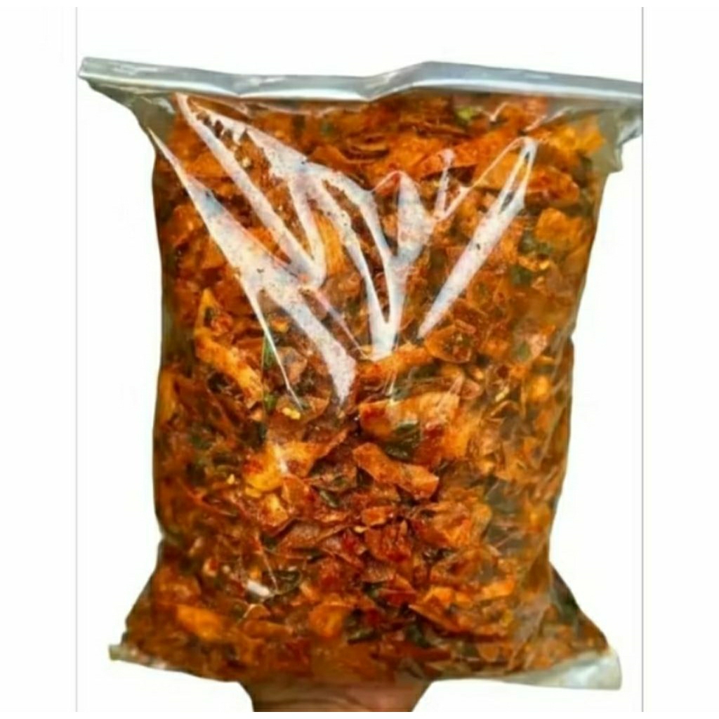 

Keripik Singkong pedas 500gr level 3 best seller, renyah gurih, kriwil, gratis packing babblewarp, snack viral oleh oleh Bandung