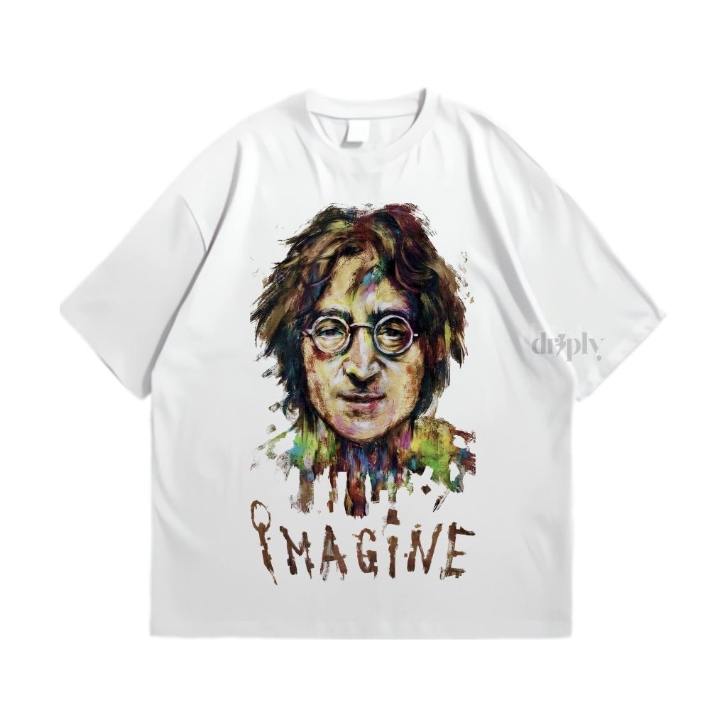 Driply Tshirt Oversize Kaos The Beatles John Lennon Unisex Katun Combed Soft Rubber