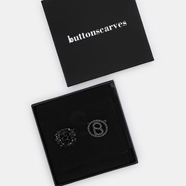 Round Pin Brooch Package 02 Hematite/Silver/Rosegold/Gold - Bross Buttonscarves Asli dan Baru