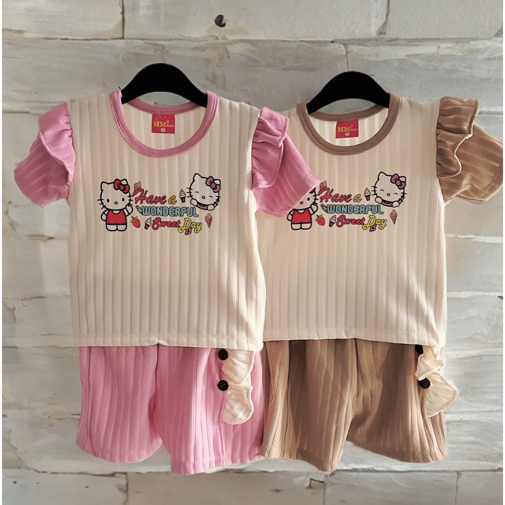 Setelan baju anak perempuan lengan sayap, Stelan baju anak cewek lengan sayap