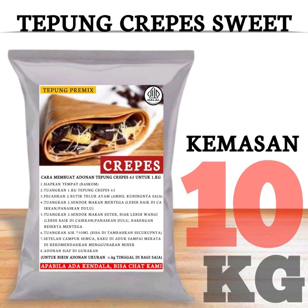 

Tepung Crepes Sweet 5 Atau 10.Kg Husus Buat Pedagang Harga Lebih Hemat