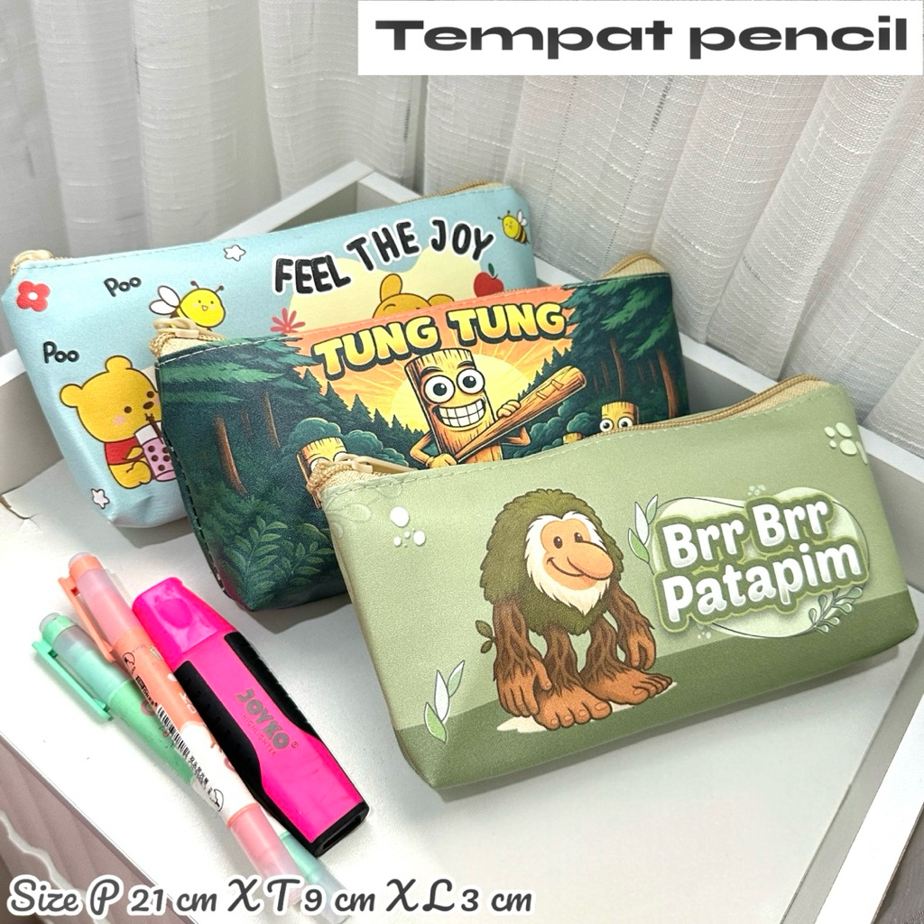 

PENCIL CASE/TEMPAT PENCIL /POUCH MINI MOTIF DAUN TROPICAL DAN KAKTUS