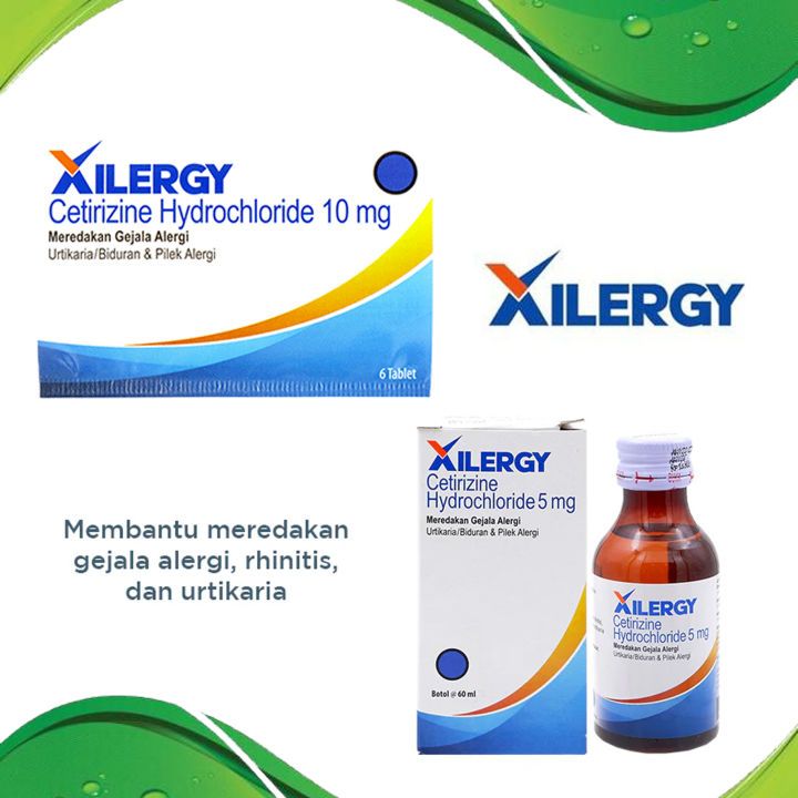 Xilergy Tablet Botol 60 ml Obat Alergi Gatel Merah Ruam Alergi Makanan Debu Obat Anak Pilek Kaligata