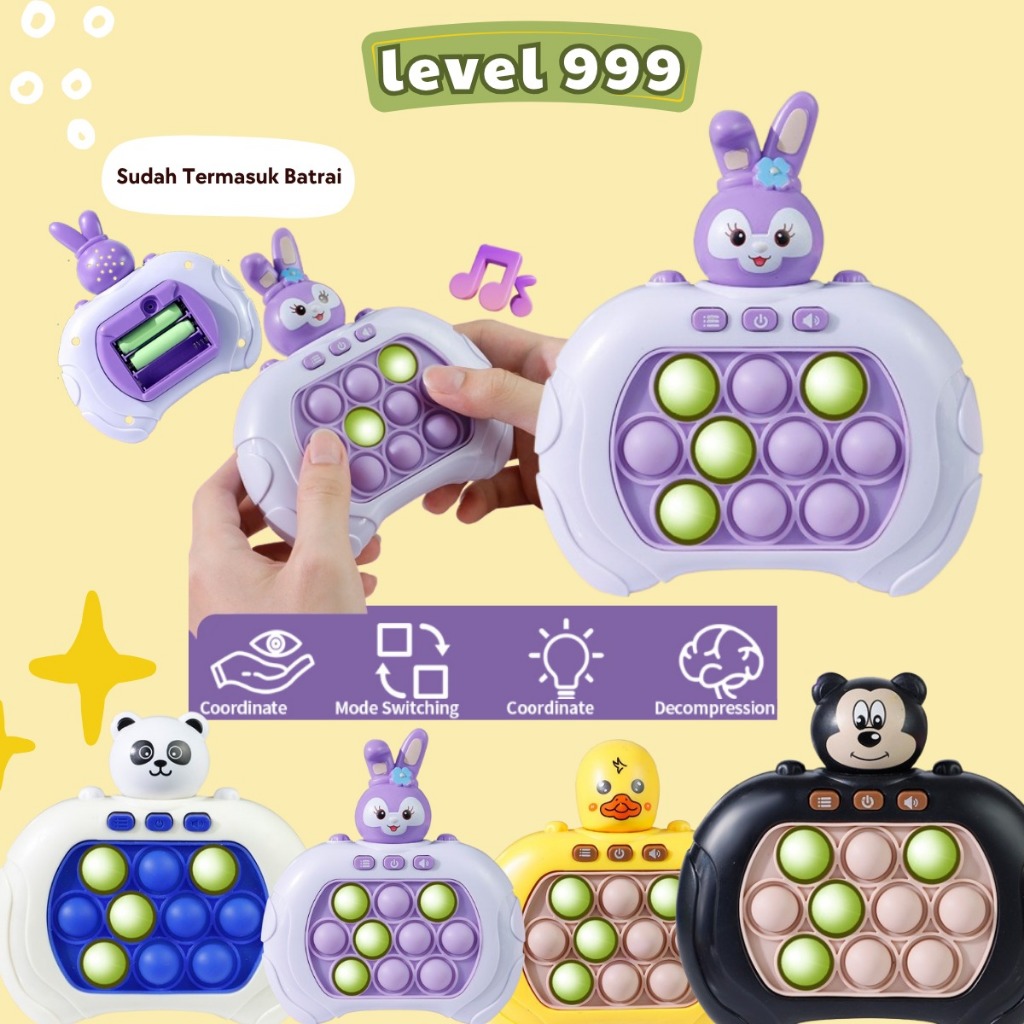 MN26 Mainan Pop It Game Elektronik Level 999 Pop It Elektronik Push Bubble Game Musik Pop It Up Fidg