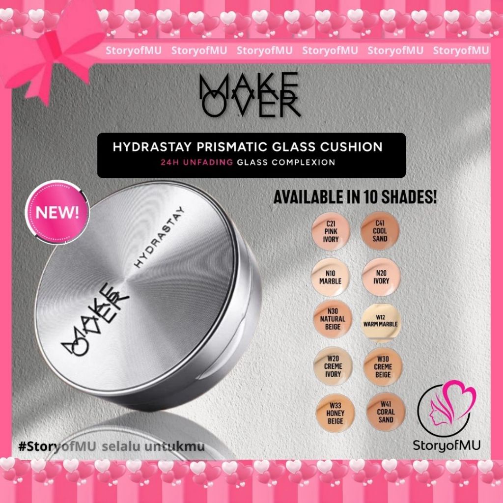 StoryofMU - MAKE OVER Hydrastay Prismatic Glass Cushion - MakeOver Glow Cushion FULL- REFILL