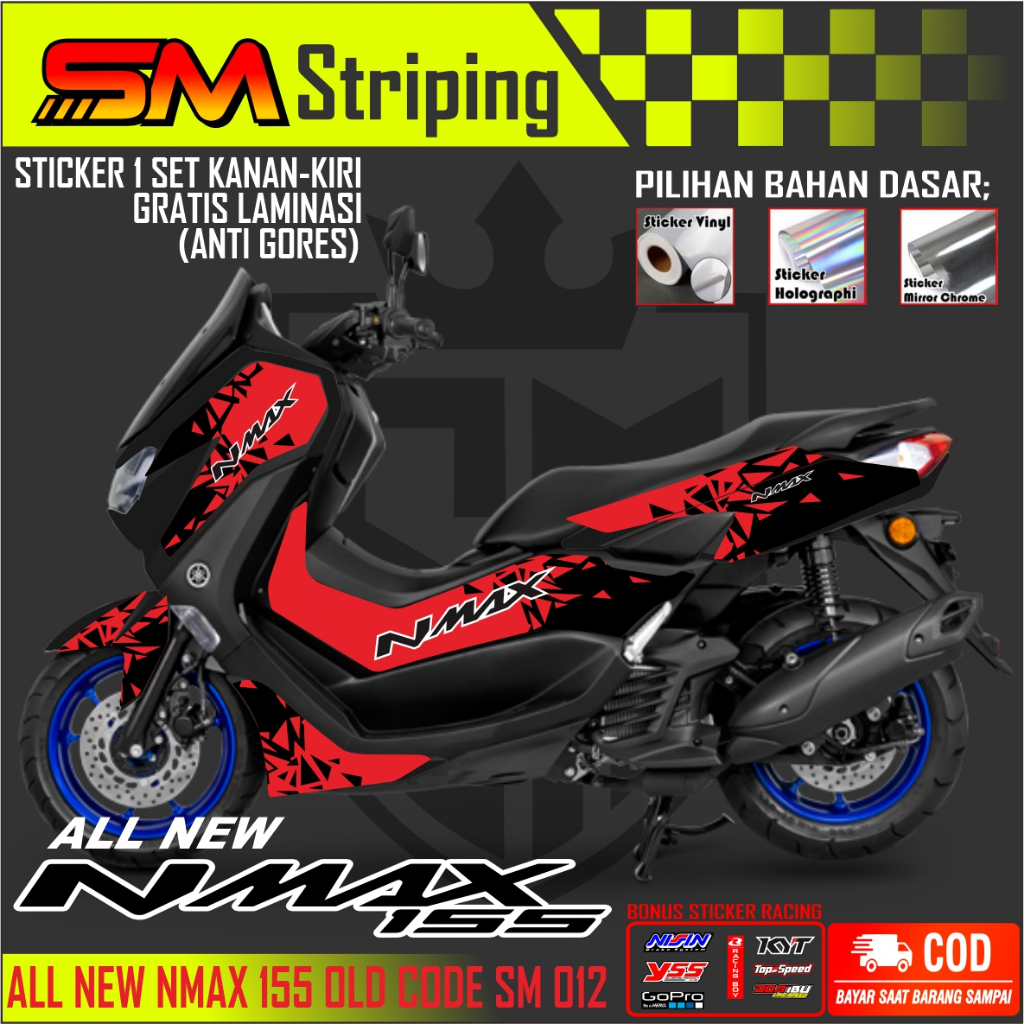 Striping Stciker  NEw Nmax 2023 2020 2021 2022 2023 -  NMAX 2015  2017 2018 2019 STICKER MOTOR SM 01