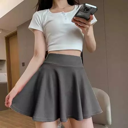 MJS 1.437 - Rok wanita Rok Luaran Leging Standar dan Jumbo korean Style Mini Skrit Flare Senam Gym P