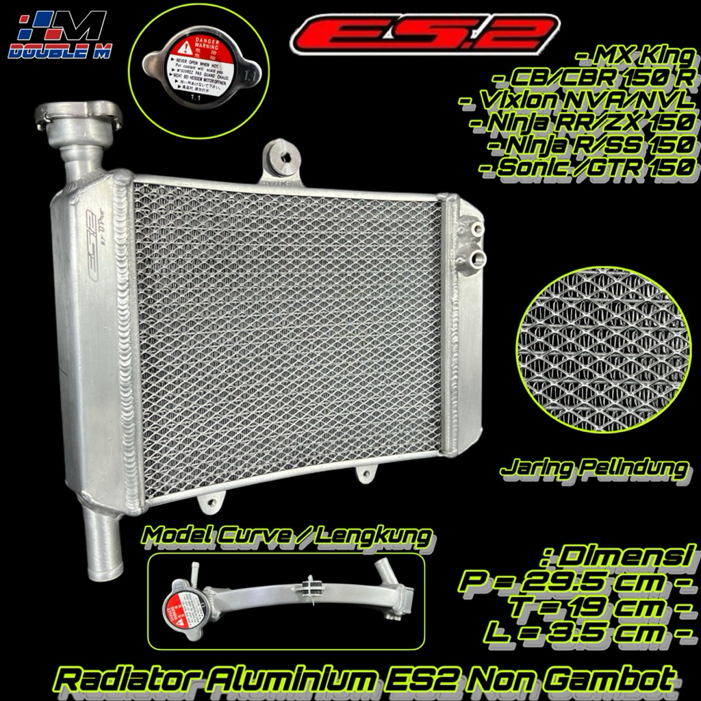 Radiator Aluminium Almu ES2 Gambot Non Gambot Ninja RR R SS ZX 150 MX King CB150R CBR 150 R Sonic GT