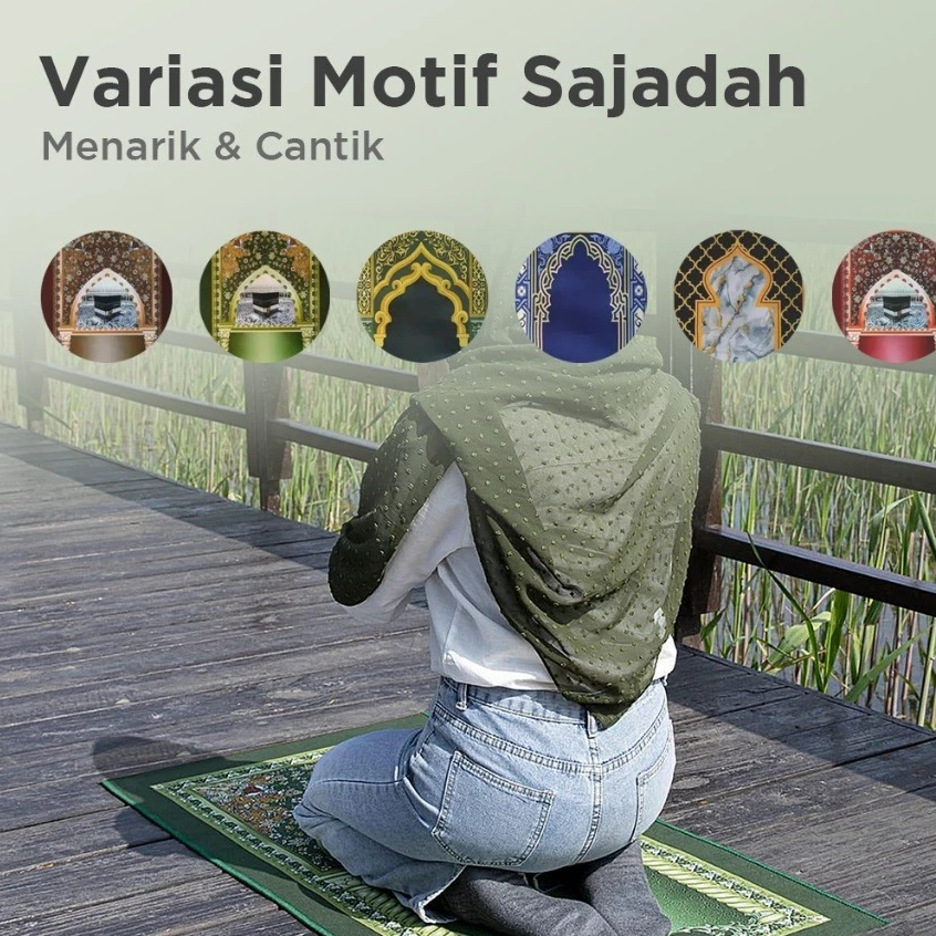 TENUNE Sajadah Premium Turki Berkulaitas Halus dan Tebal Ukuran 60 x 110 cm Perlengkapan Sholat