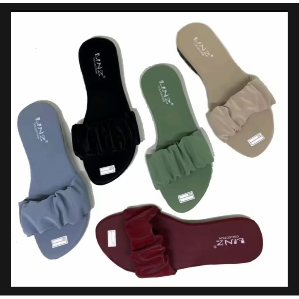 Sandal teplek kerut jelly wanita cantik/sandal wanita elegan non slip/sandal teplek murah (selop ker