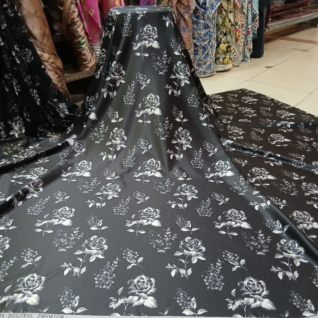 Kain armani silk printing digital premium kain armani silk halus pinting import