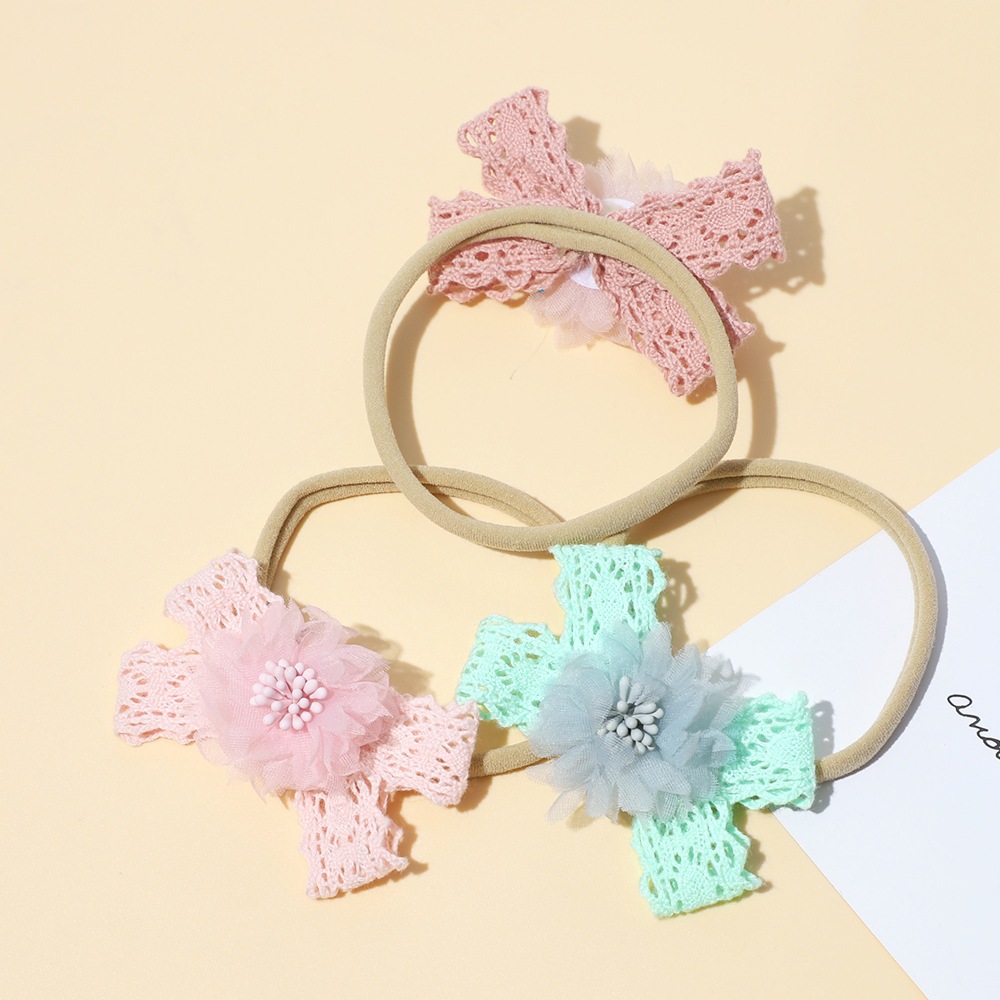 WONDER NAOMI Pita Bayi kecil motif Bunga 3D | Bandana Bayi motif bunga 3D | Pita Anak Perempuan