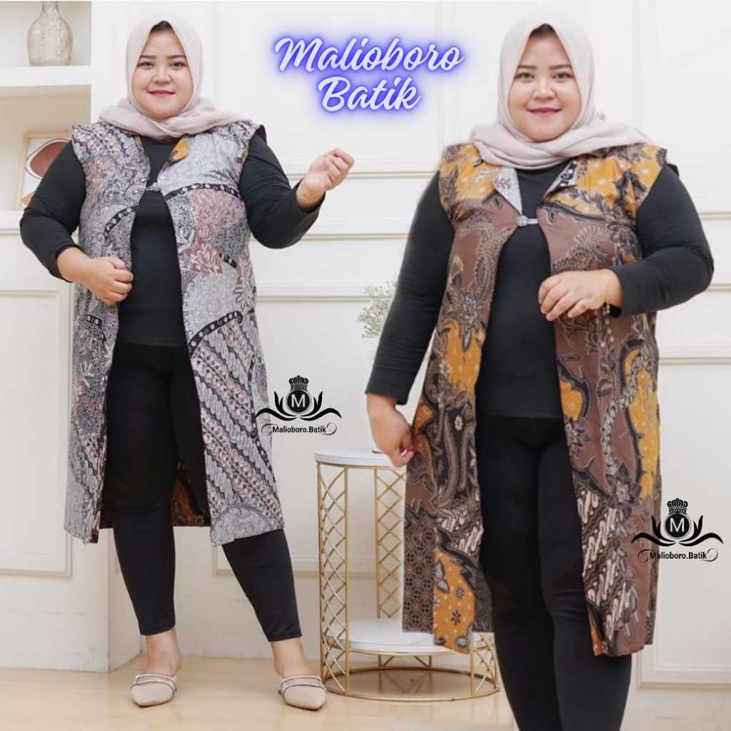 Outer Batik Wanita Jumbo Blazer Outer Batik Wanita Modern Cardingan Batik Motif Bolak Balik