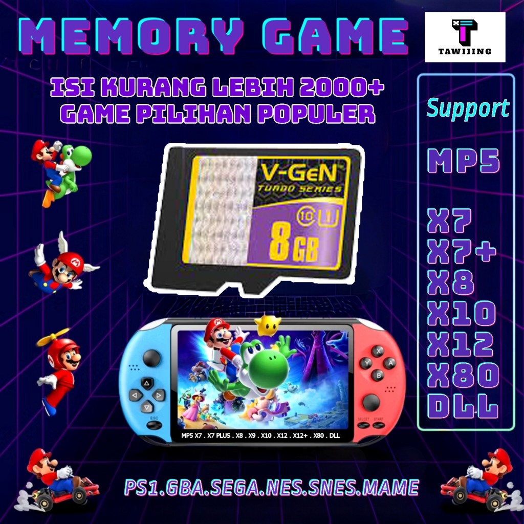 MEMORY GAME 8GB UNTUK PVP X7 / PSP X7 / PVP X7 PLUS  / PVP X9 / PVP X12 / PVP X12 PLUS  / PVP X80 DL