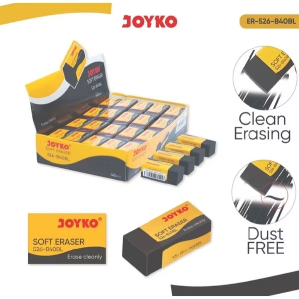 

Penghapus Eraser Joyko EB30 Hitam 1 Pak 40 Pcs
