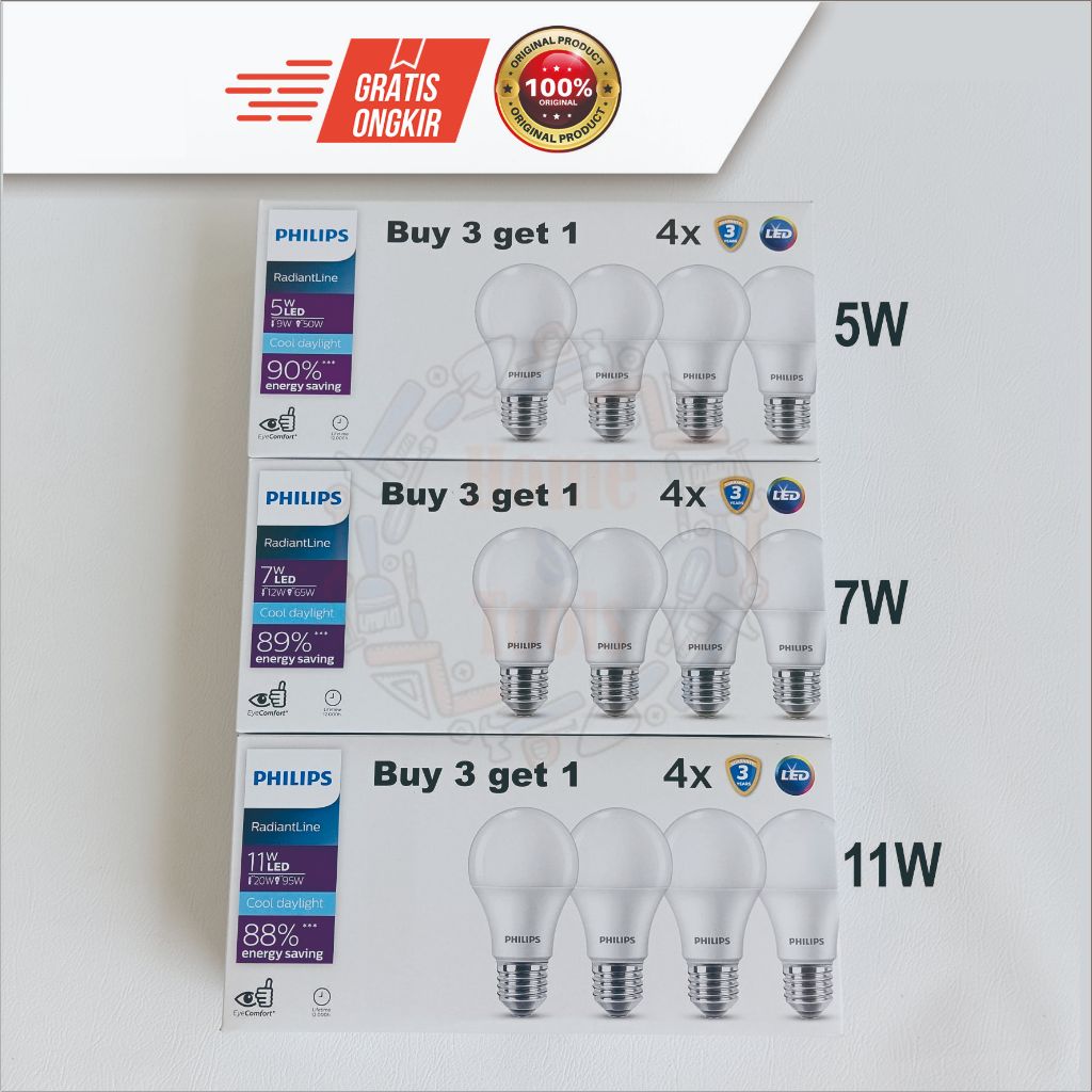 LAMPU LED PHILIPS 5W PUTIIH/LAMPU LED PHILIPS 7W PUTIH/LAMPU LED PHILIPS 9W PUTIH/LAMPU LED PHILIPS 