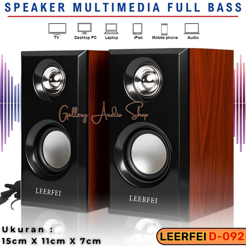 Speaker Multimedia Full Bass TV, Laptop, Komputer, HP LEERFEI D-092 Speaker USB Komputer | Pengeras 
