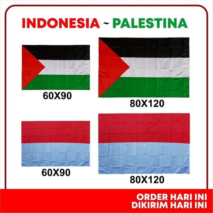 Bendera Palestina Dan Bendera Indonesia