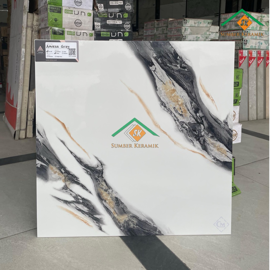 Granite lantai 60x60 Amreta grey | Arna | glossy | kw-1