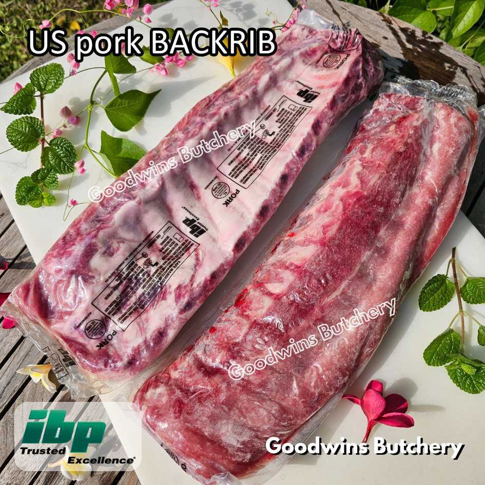 

US IBP pork BABY BACKRIB imported USDA Berkshire baikut iga babi back rib frozen 1.2-1.8 kg/slab
