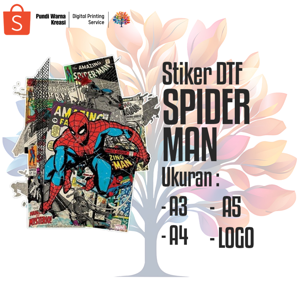 

Stiker DTF Marvel - Spiderman (A3,A4,A5,LOGO)
