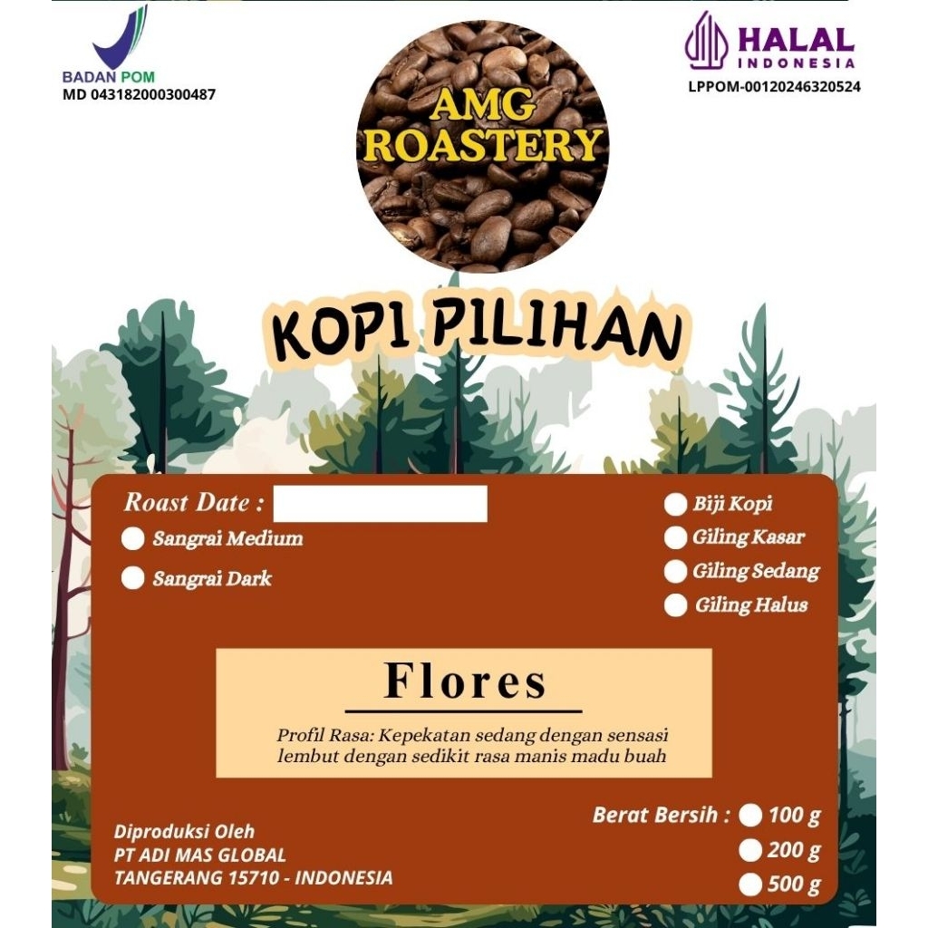 

Kopi Arabika Flores Premium – Biji atau Bubuk – 100g / 200g / 500g – Fresh Roast, Halal & BPOM