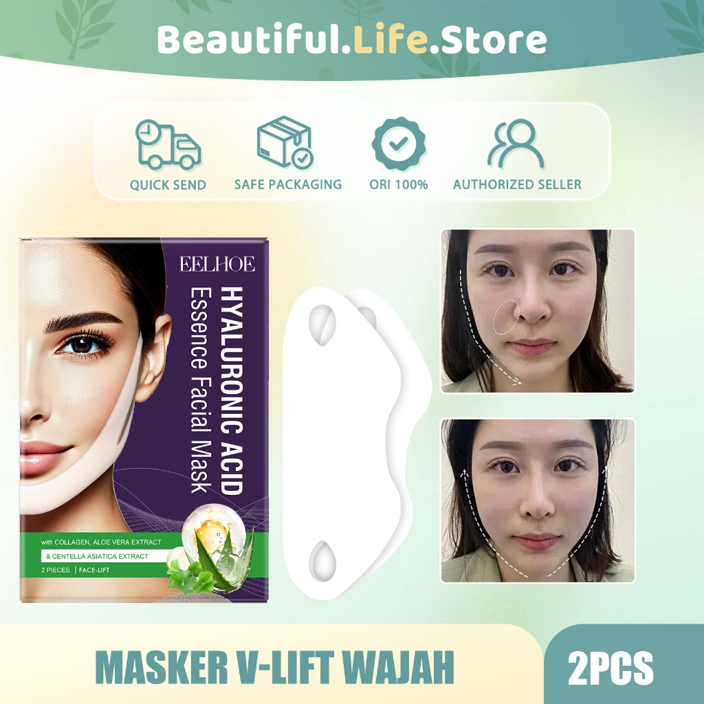 EELHOE Masker V-Lift Wajah Hyaluronic Acid Essence Facial Mask Facial Slimming Bandage Shaping Lifti