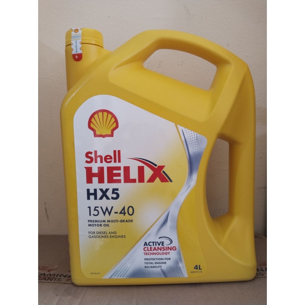OLI SHELL HELIX HX5 4LITER PELUMAS OLI MESIN MOBIL BENSIN SIGRA AVANZA XENIA GRAND MAX CAYLA