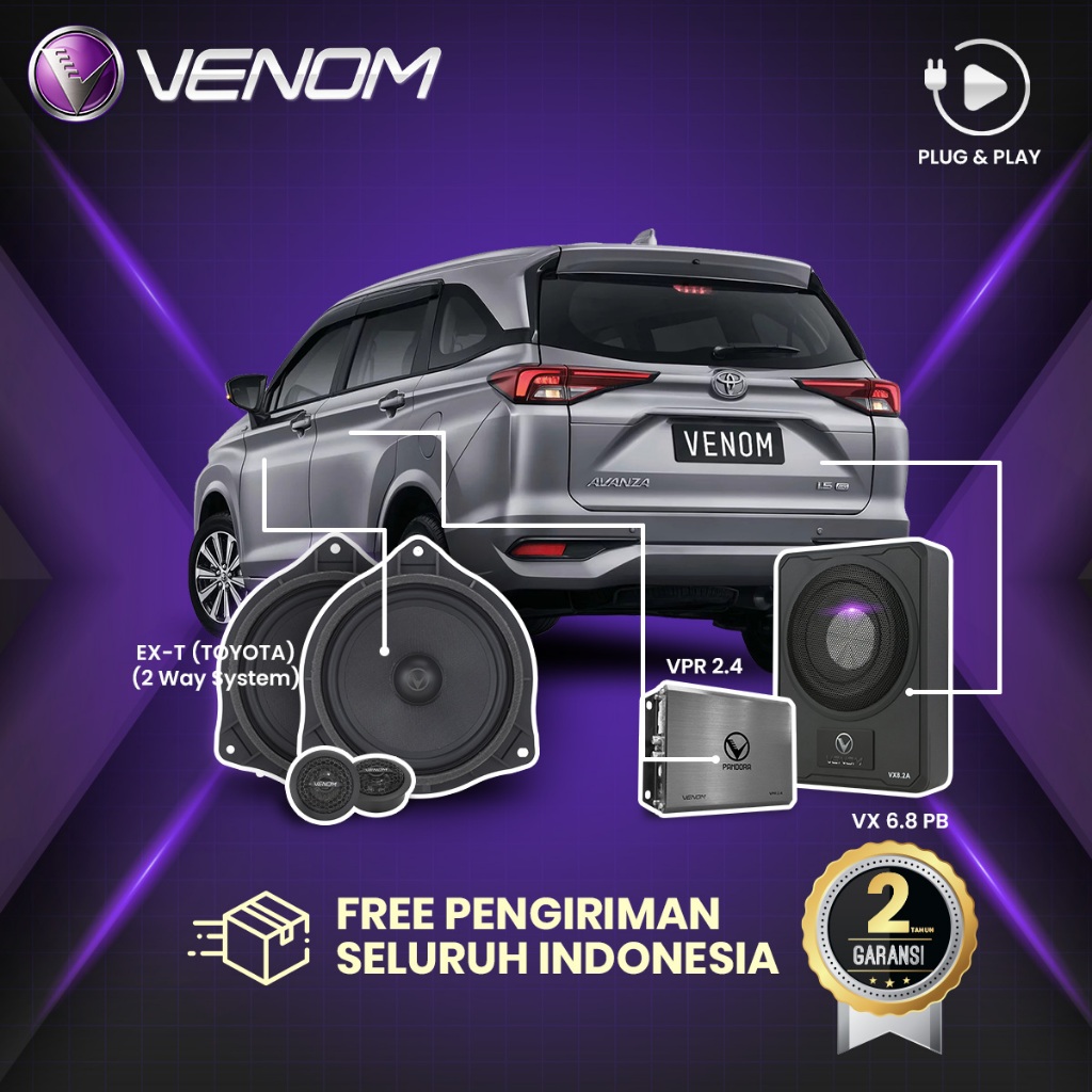 Venom Express Toyota Avanza Veloz Paket Audio Mobil Plug and Play